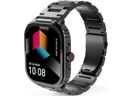 HiFuture Ultra3 PRO Premium Stainless Steel Smart Calling Watch, 2.04 Inch AMOLED Display, IP68 Waterproof, Enhanced Monitoring, 100+ Sports Modes, Sleep Monitoring, 7 Days Battery - Black